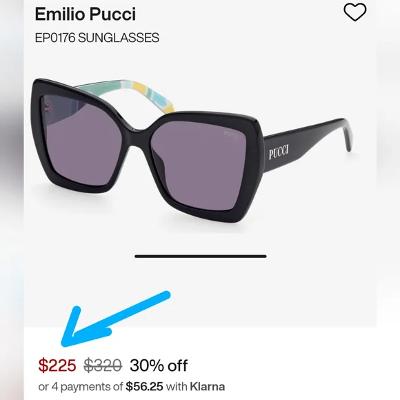 NWT Emilio PUCCI Butterfly Sunglasses - Picture 11 of 13